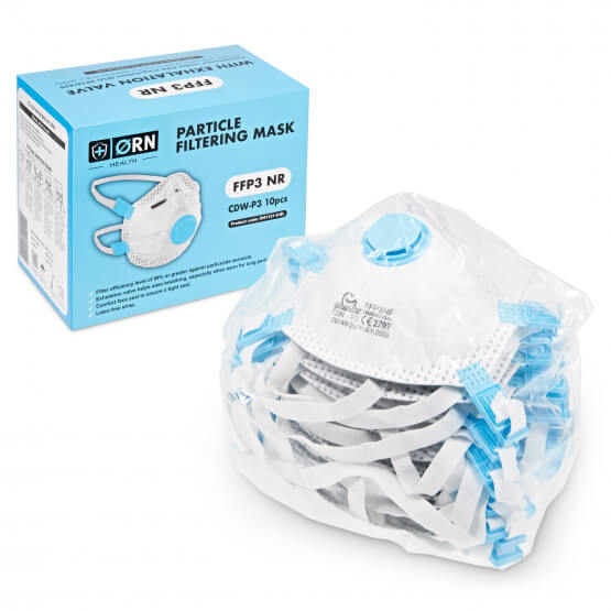 One Carton of ORN FFP3 Moulded Valve Mask ( 20 Boxes of 10 Masks total 200 Masks )